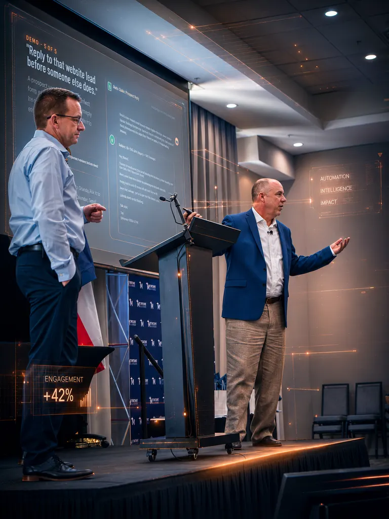 Business executives discussing strategic technology alignment